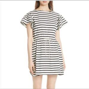 Kate Spade Black and White Striped Nautical Tiefront Dress Size XL